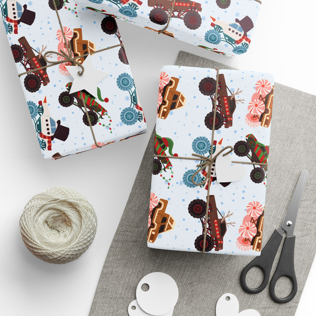 Holiday Monster Truck Wrapping Paper